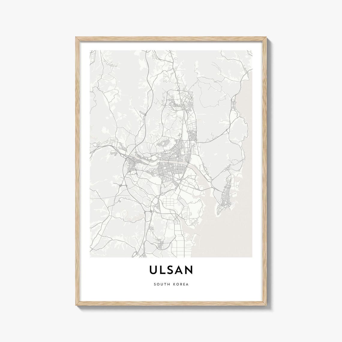 Ulsan South Korea Minimalist City Map Line Art Print Decor Gift