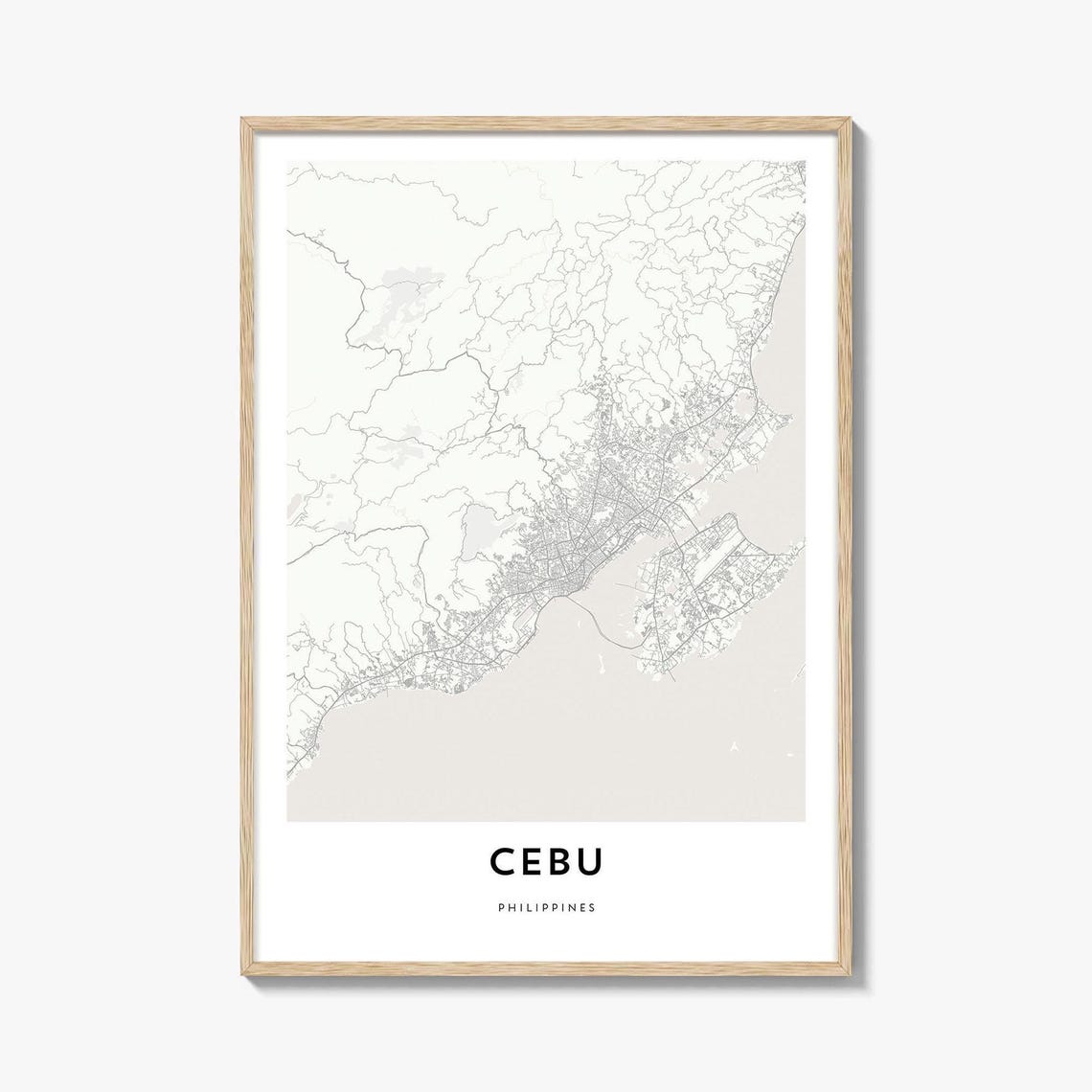 Cebu Philippines Minimalist Island City Map Artwork Travel Poster