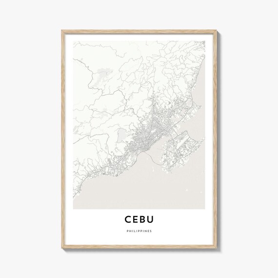 Cebu Philippines Minimalist Island City Map Artwork Travel Poster