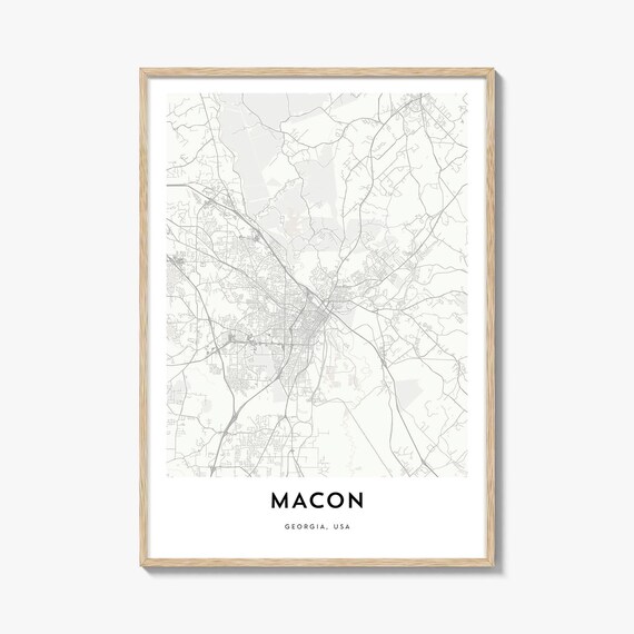Macon Georgia Southern City Minimalist Street Map Travel Poster