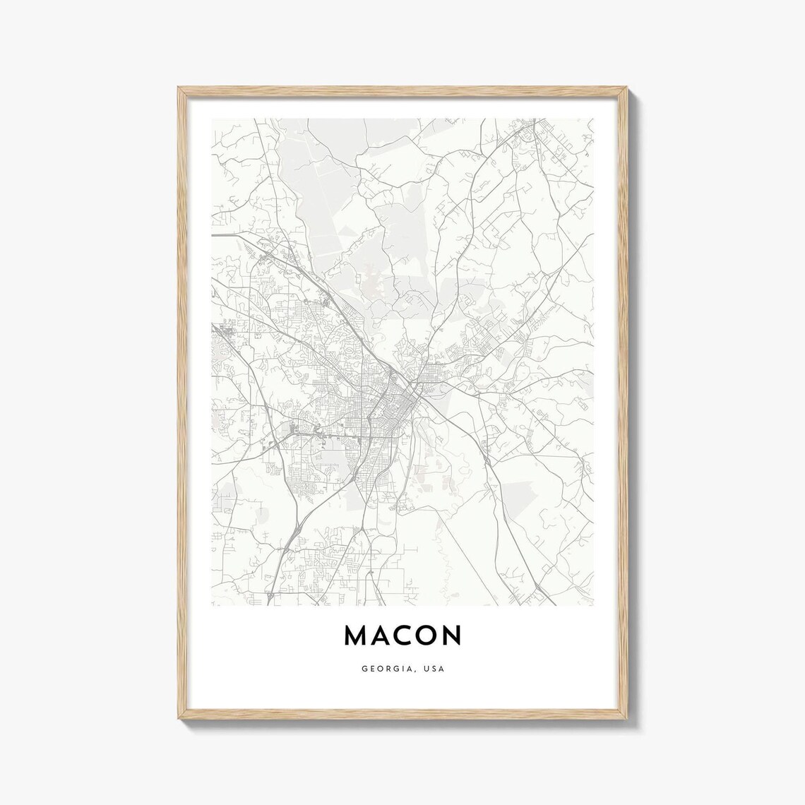 Macon Georgia Southern City Minimalist Street Map Travel Poster