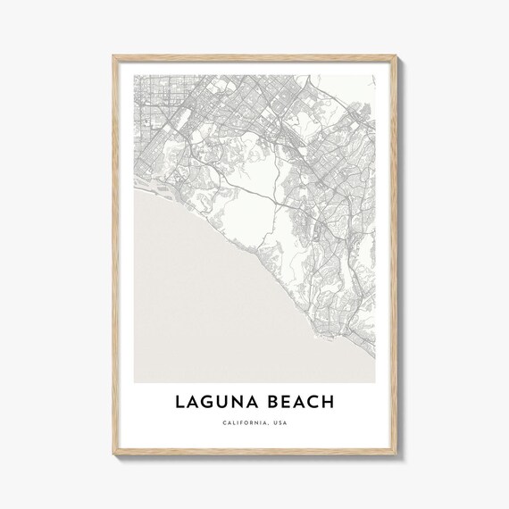 Laguna Beach California USA Coastal Map Minimalist Line Art Poster