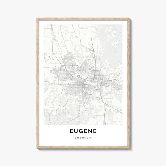 Eugene Oregon USA Minimalist City Street Map Modern Wall Poster