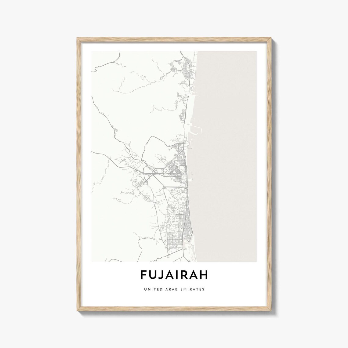 Fujairah United Arab Emirates Minimalist City Map Travel Gift Wall Print