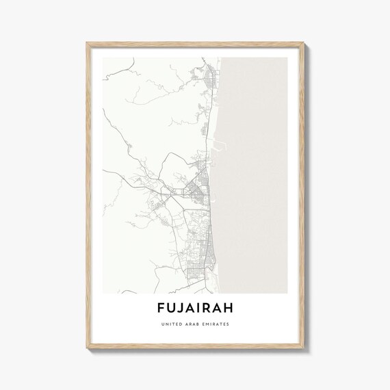 Fujairah United Arab Emirates Minimalist City Map Travel Gift Wall Print
