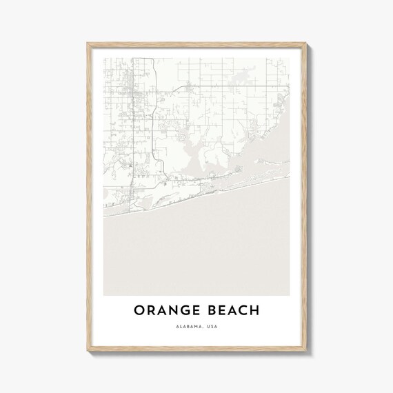 Orange Beach Alabama Minimalist Street Map Travel Decor Poster
