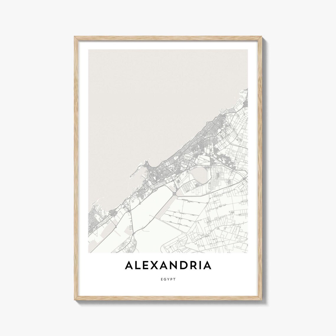 Alexandria Egypt Minimalist Modern City Map Home Decor Poster