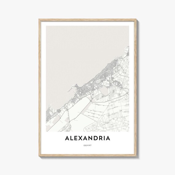 Alexandria Egypt Minimalist Modern City Map Home Decor Poster