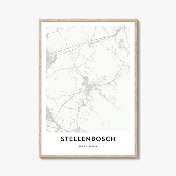 Stellenbosch South Africa Minimalist City Street Map Wall Art