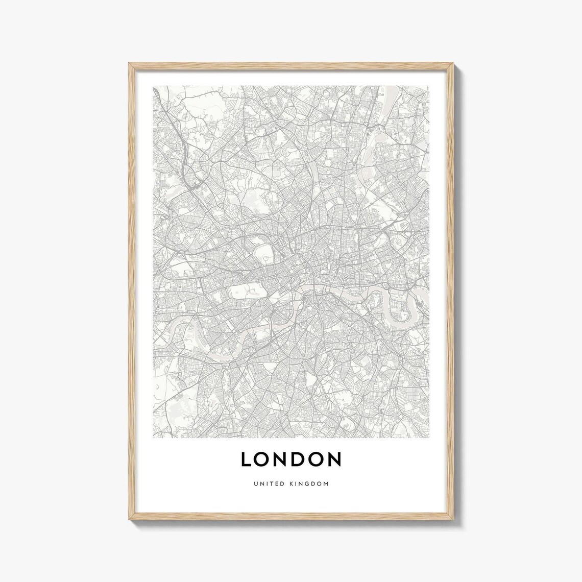 London United Kingdom Minimalist City Street Map Line Art Poster