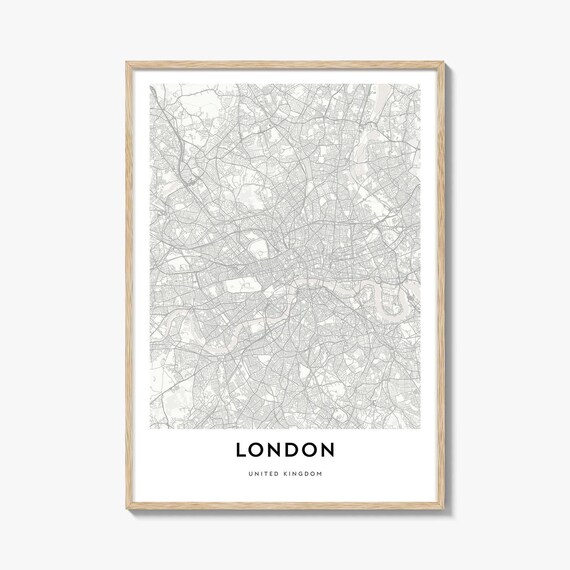 London United Kingdom Minimalist City Street Map Line Art Poster