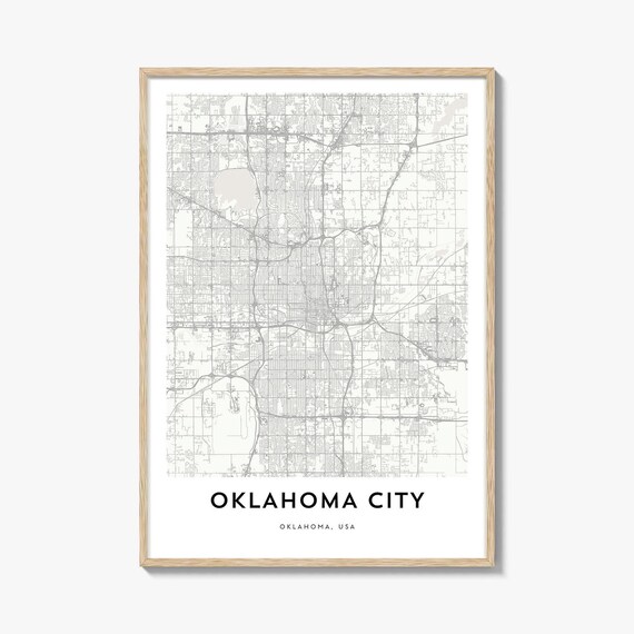 Oklahoma City Minimalist Street Map Travel Home Decor Poster