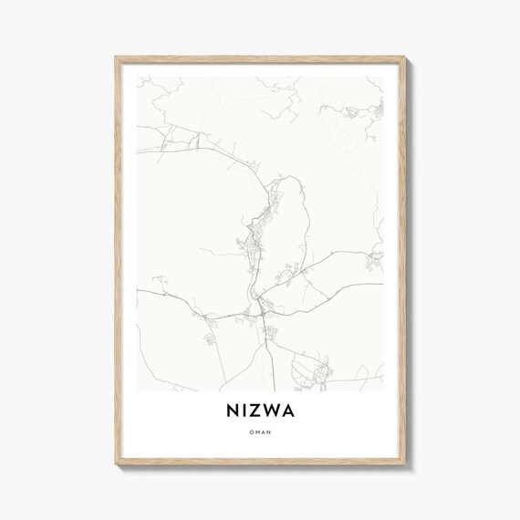 Nizwa Oman Minimalist Neutral City Street Map Art Wall Poster