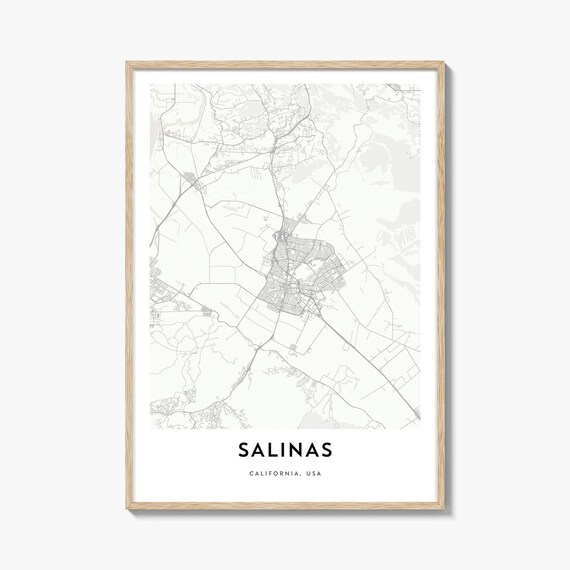 Salinas California USA City Street Map Minimalist Modern Poster