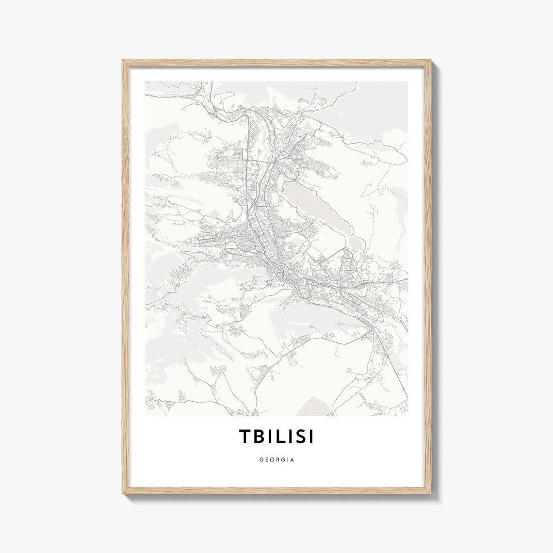 Tbilisi Georgia City Map Street Art Minimalist Travel Poster