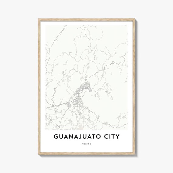 Guanajuato City Mexico Minimalist Street Map Line Art Poster