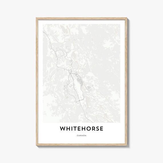 Whitehorse Canada Minimalist Street Map Monochrome City Poster