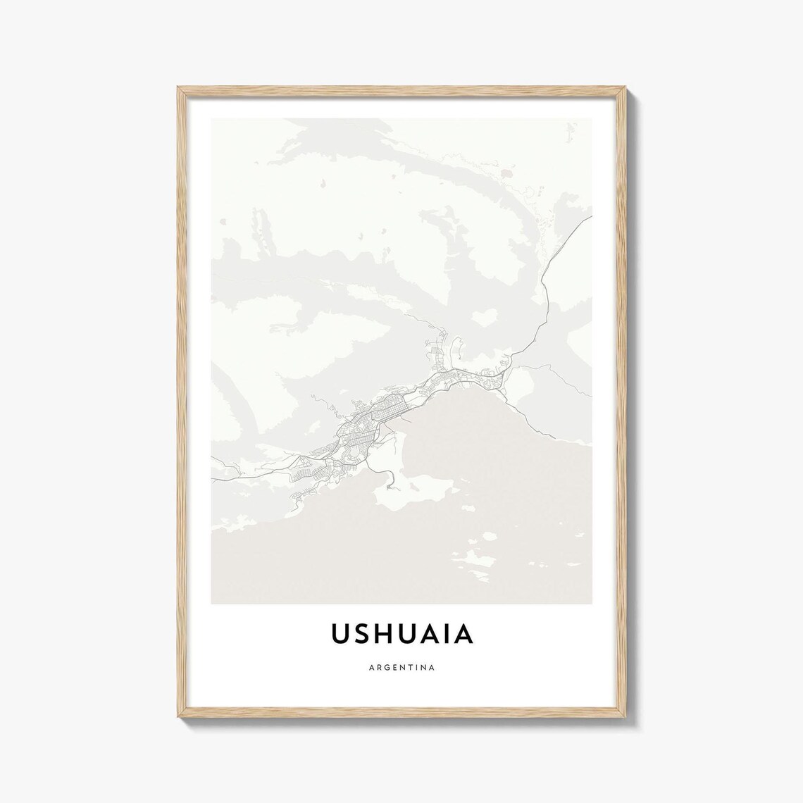 Ushuaia Argentina Minimalist City Map Line Art Travel Poster