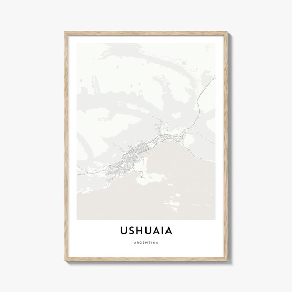 Ushuaia Argentina Minimalist City Map Line Art Travel Poster