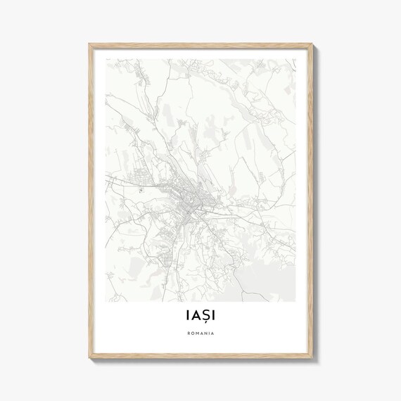 Historic Iasi Romania Minimalist City Map Line Art Travel Poster