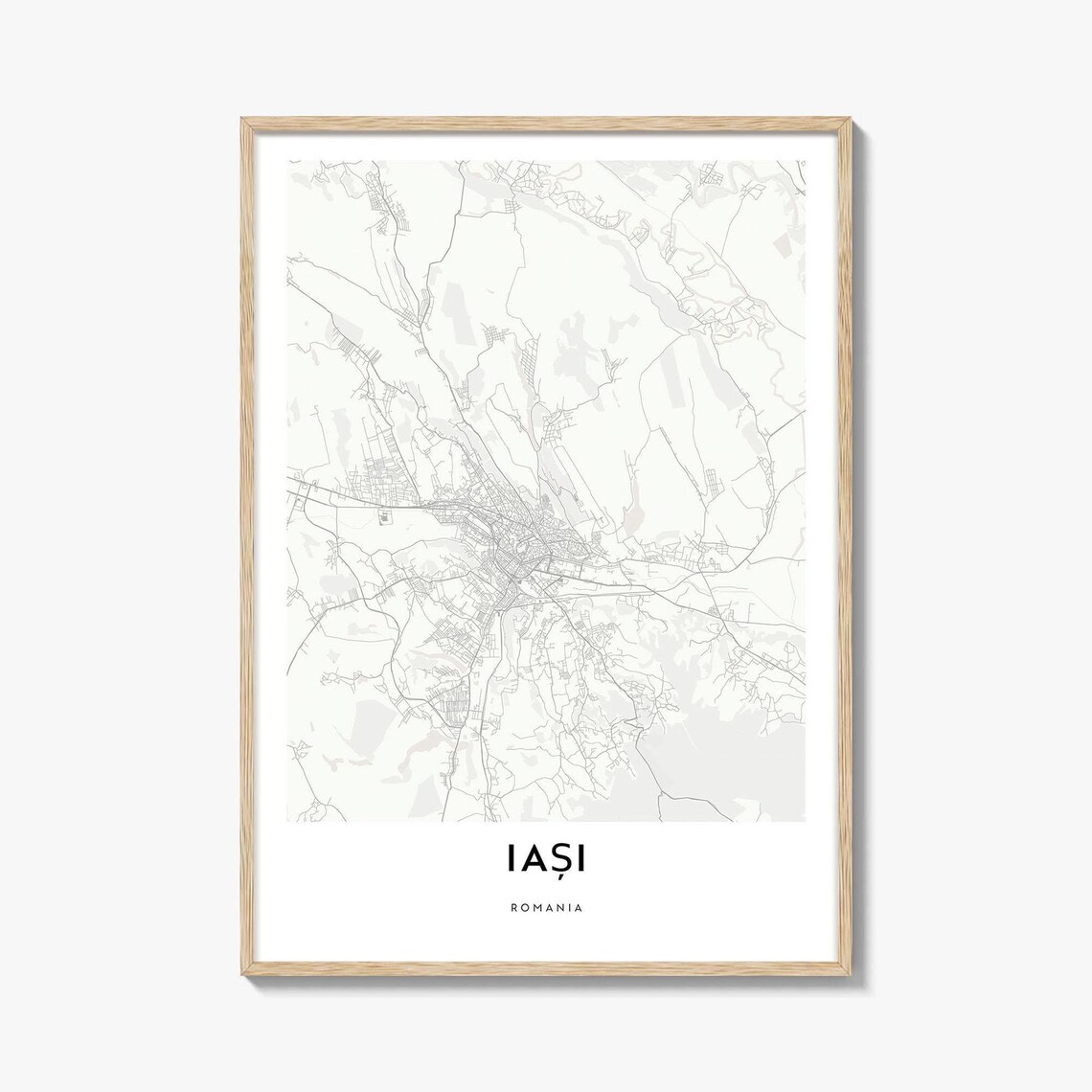 Historic Iasi Romania Minimalist City Map Line Art Travel Poster