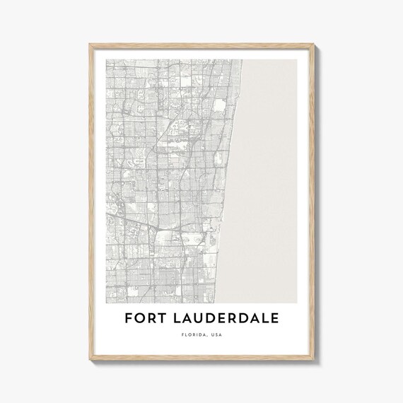 Fort Lauderdale Florida USA Minimalist City Map Line Art Poster