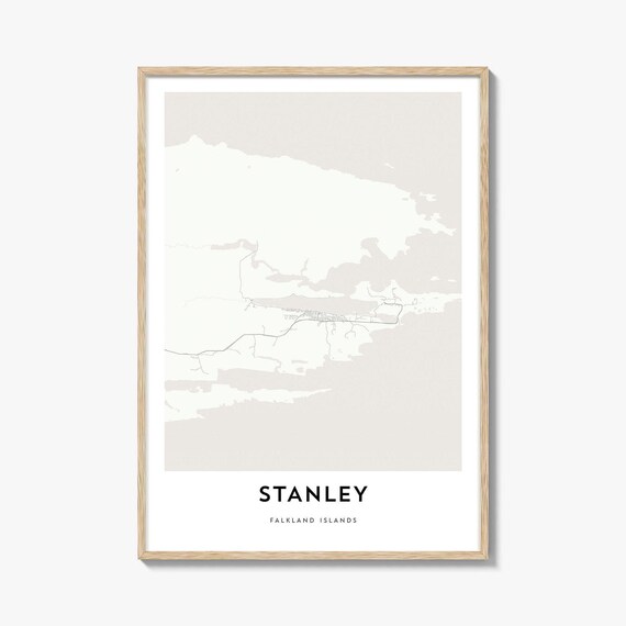 Stanley Falkland Islands Minimalist Light Gray City Map Poster