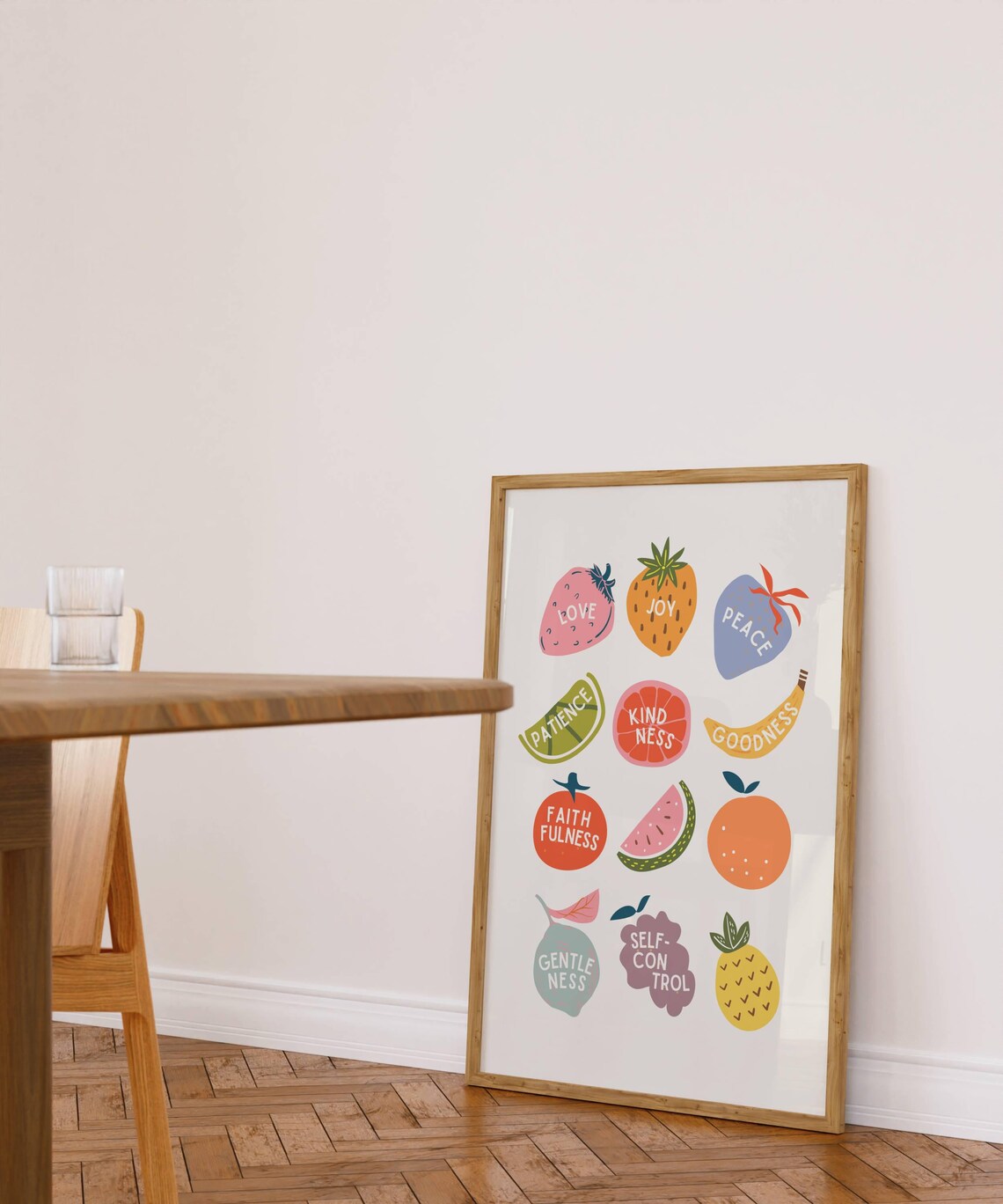 Fruits of the Spirit Colorful Fruit Illustration Christian Poster - Image 3