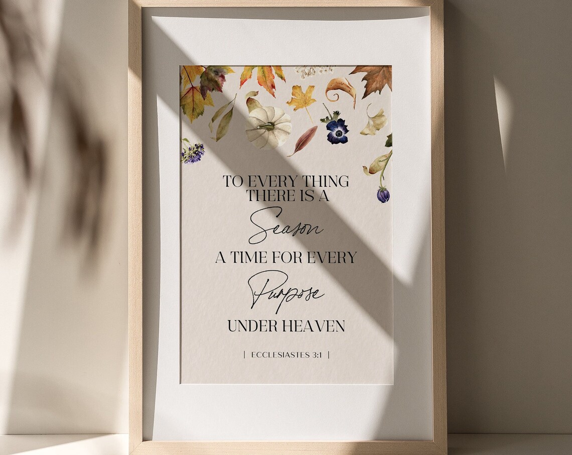 Ecclesiastes 3:1 Fall Autumn Bible Verse Art Print - Image 3
