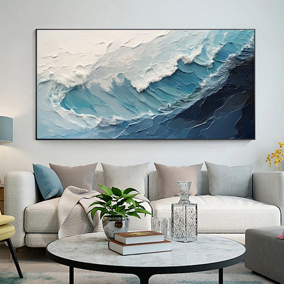 Powerful Blue Ocean Wave Curling With White Foam Crest Poster - Image 5