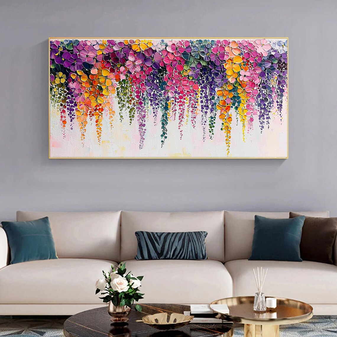 Cascading Rainbow Wisteria Blooms Dripping With Color Poster - Image 2