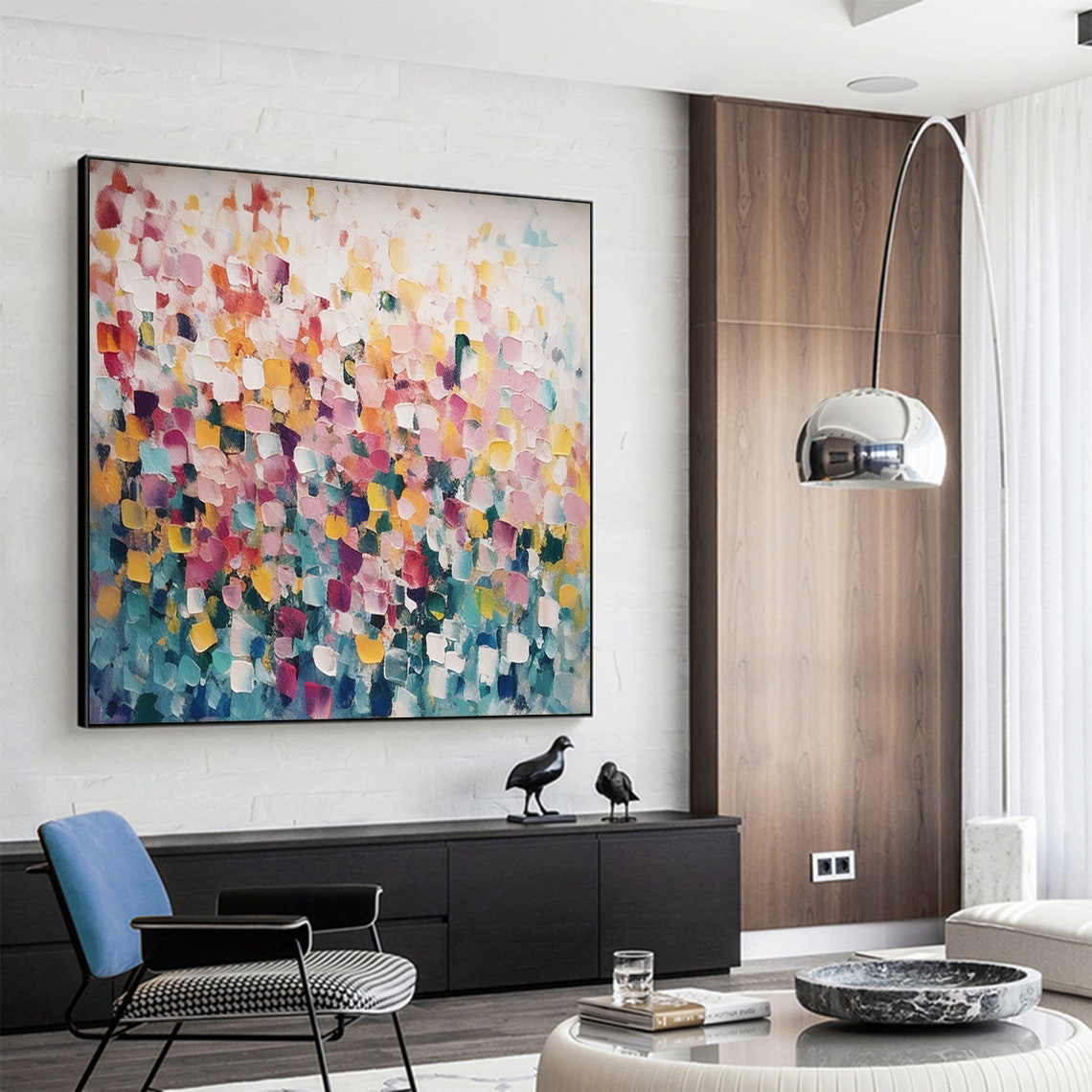 Soft Pastel Confetti Blocks in Playful Modern Abstract Poster - Image 2
