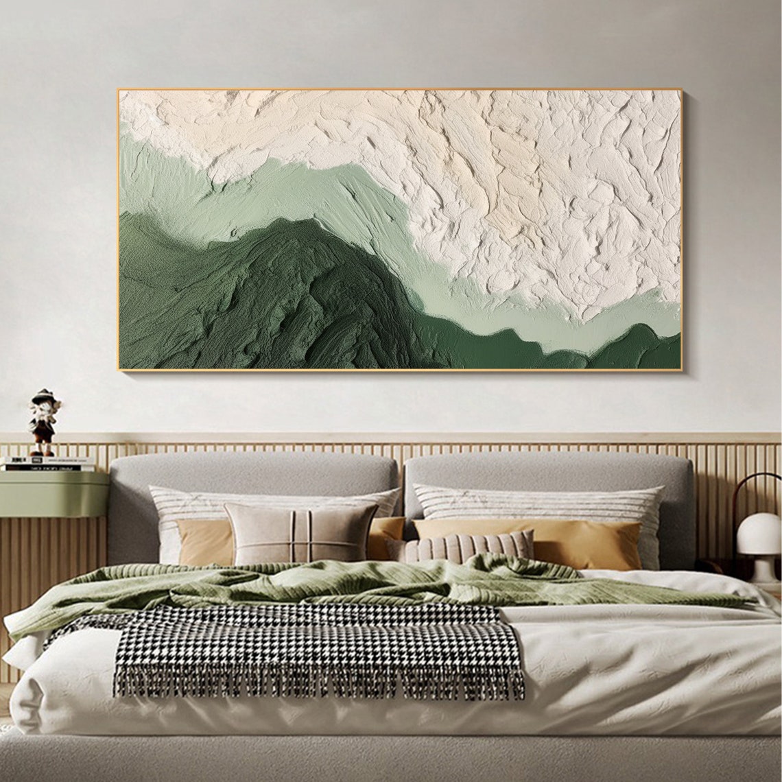 Sage Green Mountain Minimalist Textured Abstract Landscape Poster - Image 6