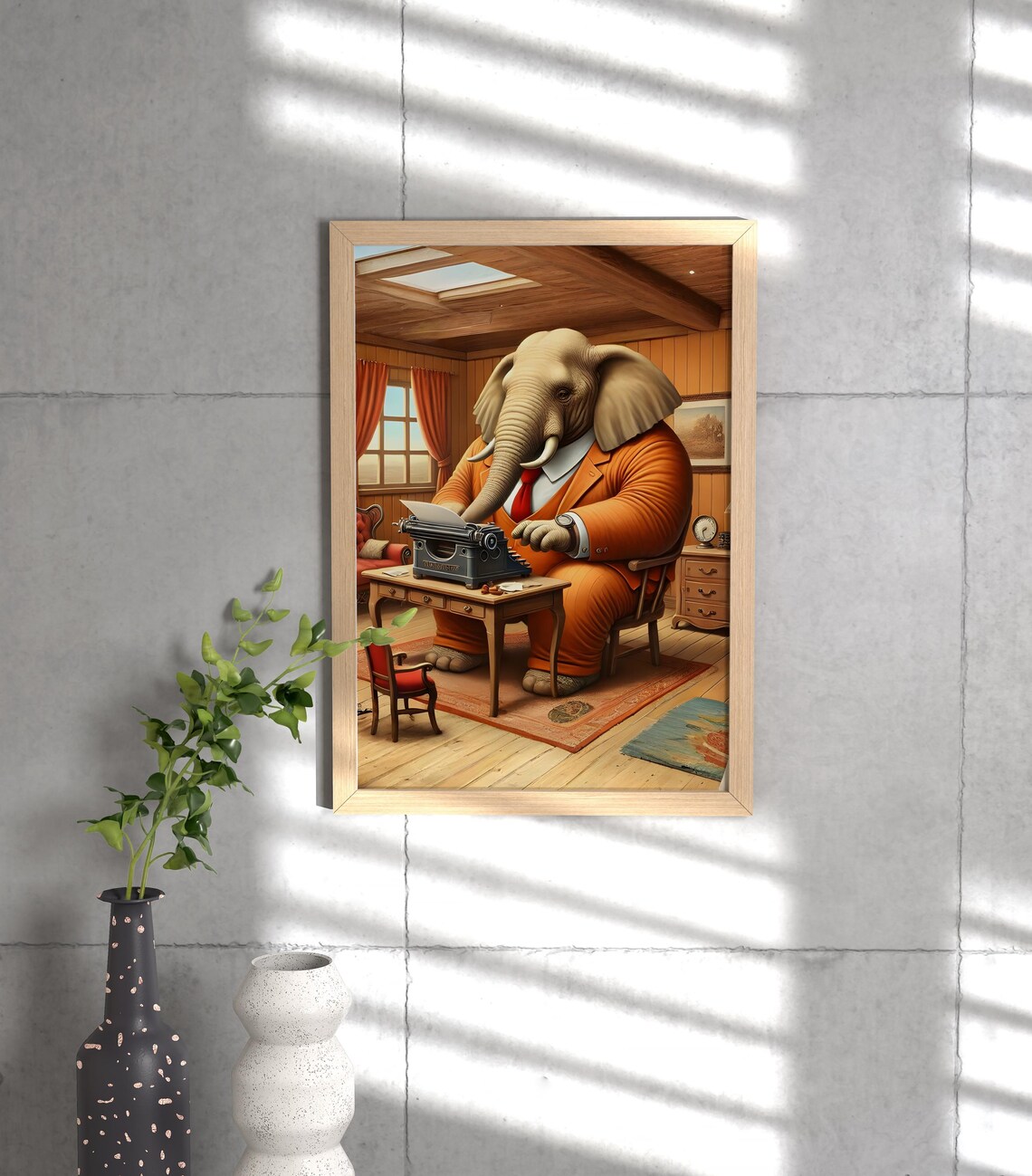 Elephant Typewriter Art Print, Animal Life Poster - Image 3