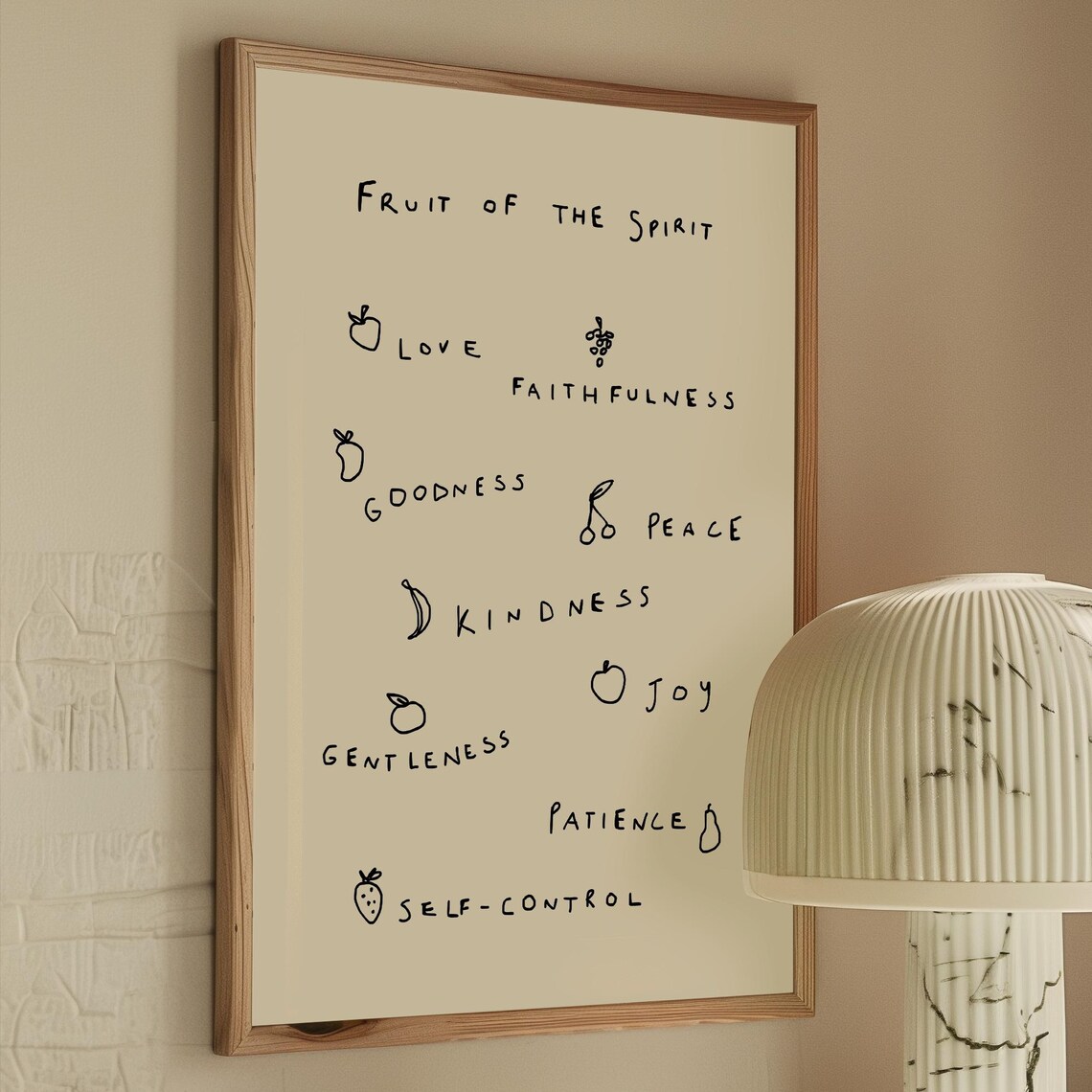 Fruit of the Spirit, Minimalist Christian Art Print