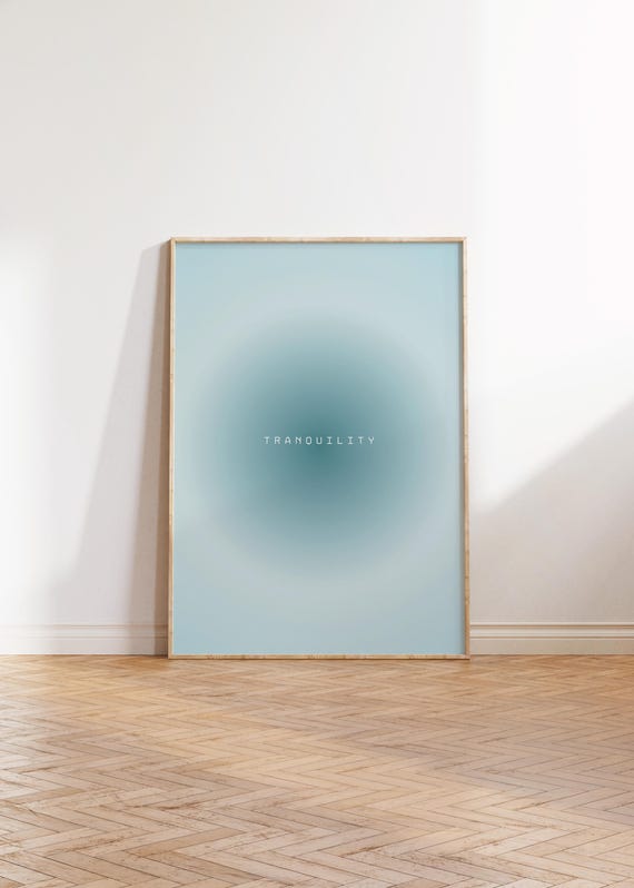 Aura Retro Gradient Poster Daily Affirmations Print Mental Health Blue Yoga Gift Indie Room Decor Colorful Wall Art Y2k