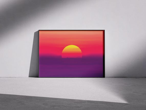 Sunset Sky Print Modern Nature Photography Pink Orange Wall Art