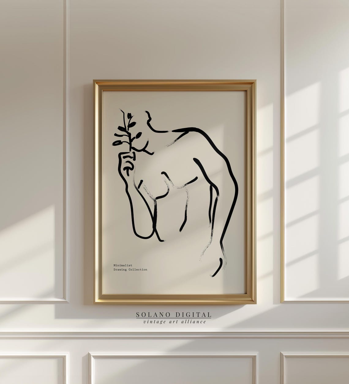 Minimalist Male Figure Line Art Abstract Nude One Drawing Wall Modern Boho Decor Instant