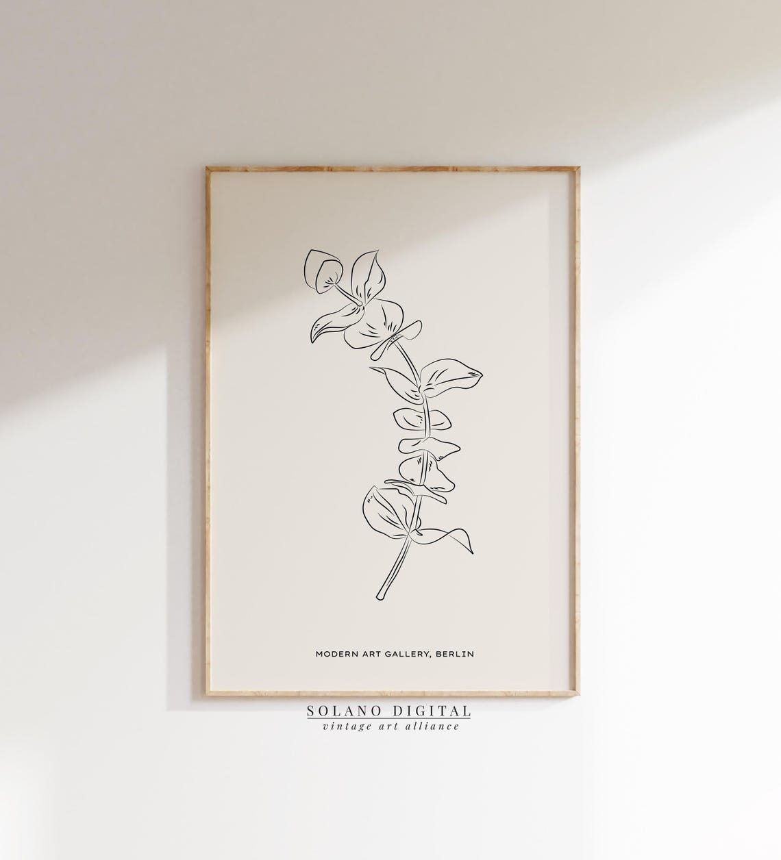 Botanical Line Art Print Minimalist Plant Wall Berlin Gallery Style Poster Eucalyptus Decor