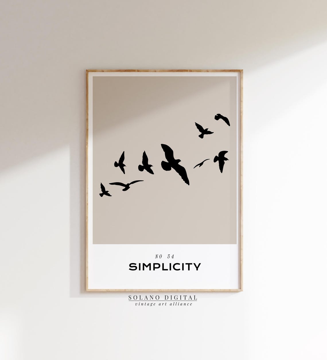 Flying Birds Silhouette Minimalist Simplicity Boho Wall Poster