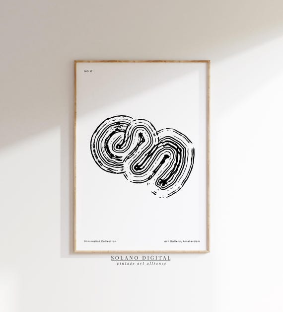Abstract Minimalist Black And White Art Print Modern Line Texture Monochrome Wall Decor Instant