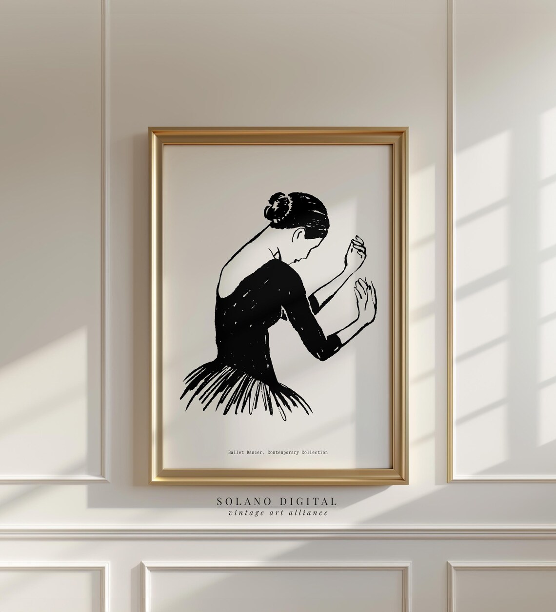 Ballet Dancer Wall Art Black And White Line Drawing Minimalist Dance Poster Ballerina Illustration