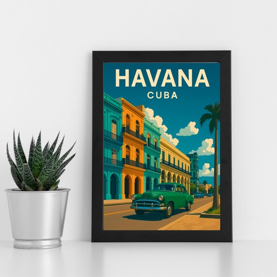 Havana Print Artwork L Central America Custom Poster Postcard Framed Greeting Card Portrait