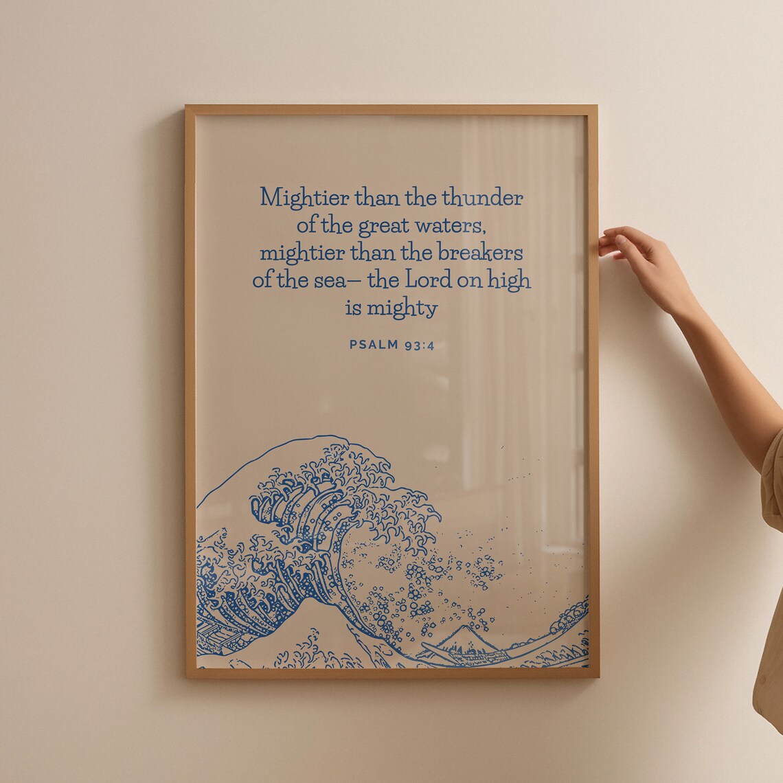 Mightier Than the Thunder Psalm 93:4 Ocean Wave Scripture Poster - Image 4