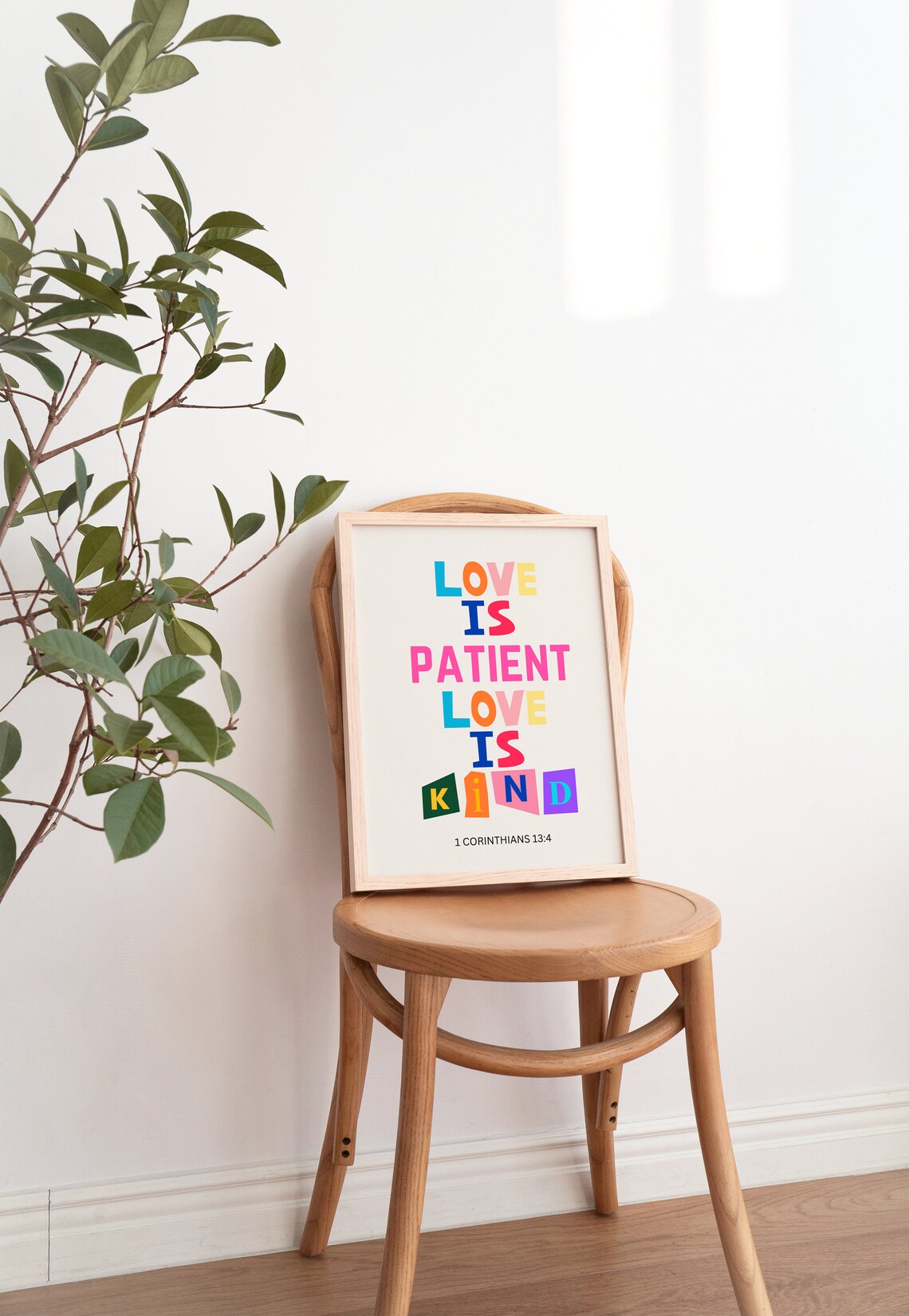 1 Corinthians 13:4 Love Is Patient Love Is Kind Colorful Block Poster - Image 5