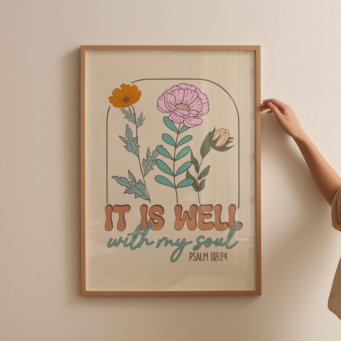 Psalm Scripture Wall Art Christian Poster Spiritual Wall Art Print Christian Home Decor Religious Art Retro Wall Art - Image 4