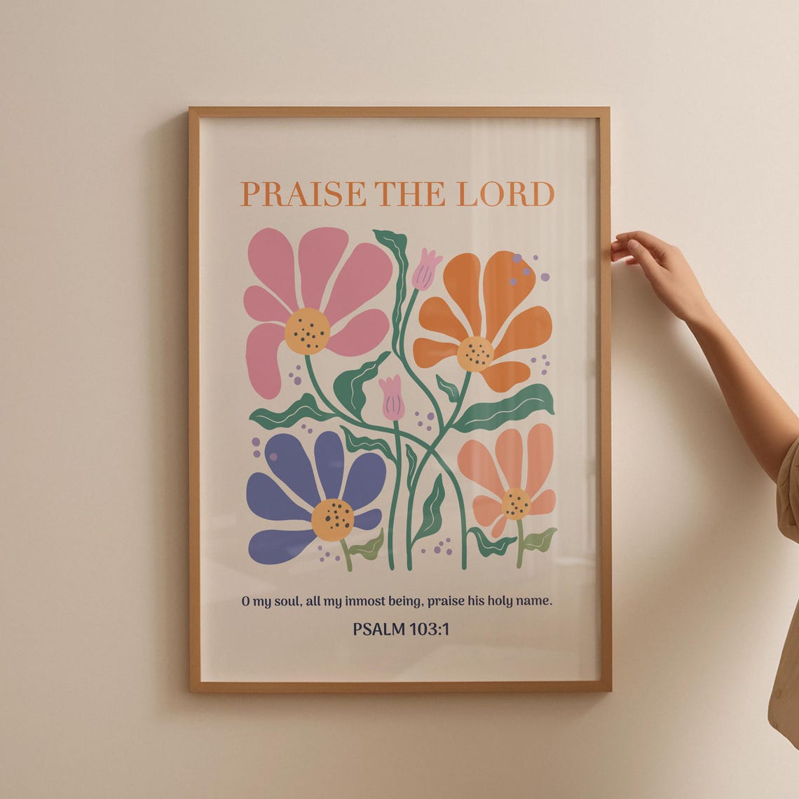 Christian Wall Art Bundle Bible Flower Wall Art Christian Floral Wall Set Bible Verse Gallery Wall Scripture Posters - Image 2