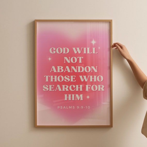 Christian Wall Print Retro Christian Poster Scripture Art Bible Psalms Wall Decor Art Gift For Christian