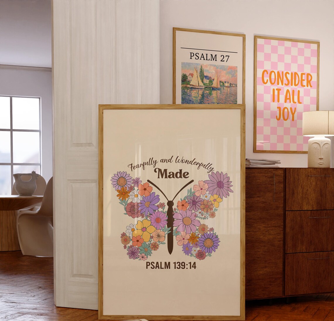 Retro Christian Psalms Scripture Art Print - Image 3