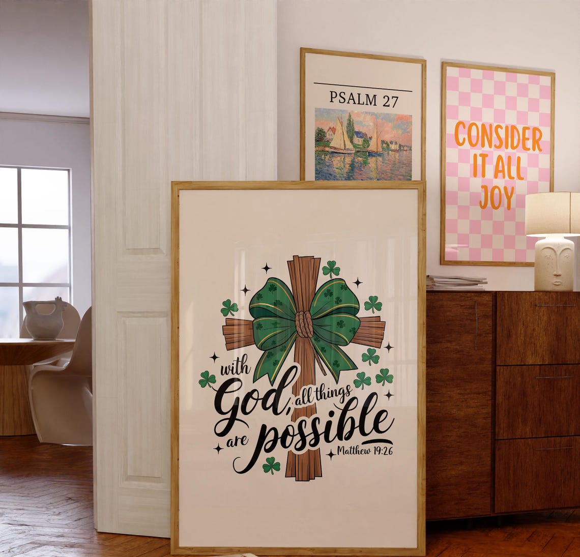 St Patricks Day Christian Print Christian Wall Art Matthew Bible Verse Christian Poster Wall Decor St Patty Day - Image 2